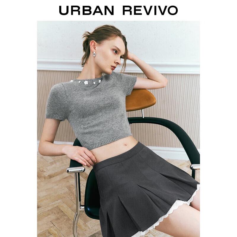 

Тонкий вязаный топ с пайетками в виде цветов, осень 2025 M