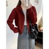 Zipper Turtleneck Knitted Cardigan Sweater Women's Winter Design Sense Loose Lazy Style Casual Top Tide
