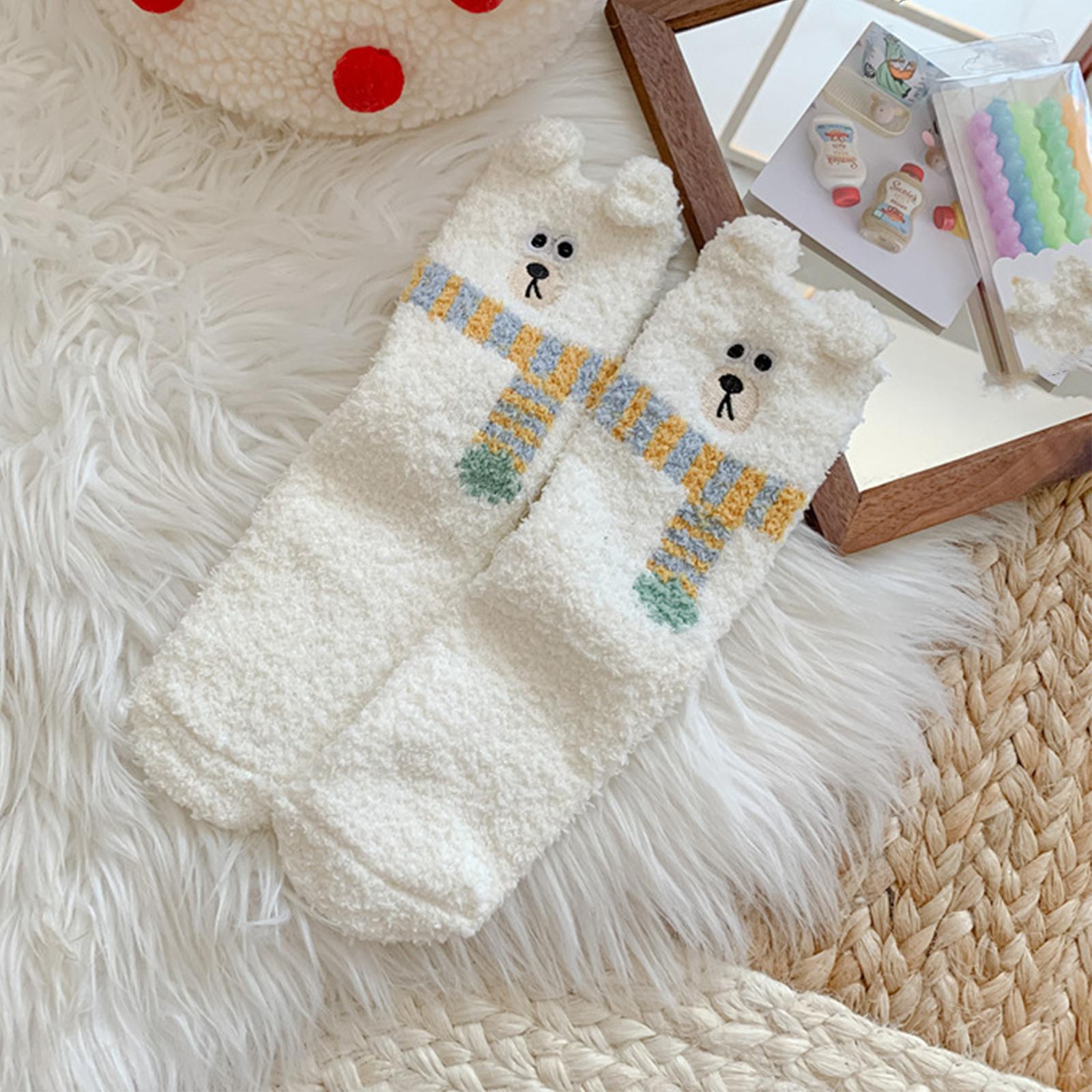 

Women s Coral Velvet Socks, Children s Mid Tube Warm Floor Socks, Thickened And Velvet Socks One Size белый