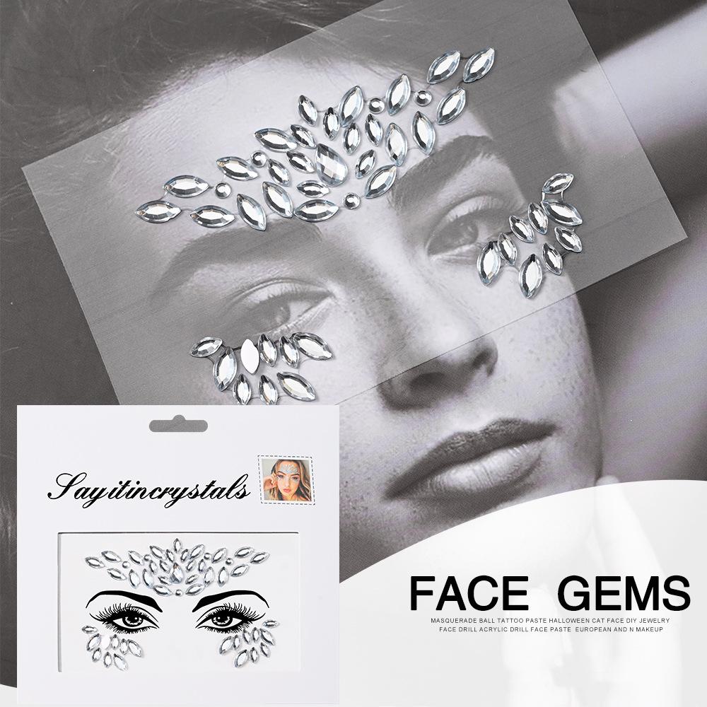 Eco-Friendly Masquerade Acrylic Face Diamond Stickers