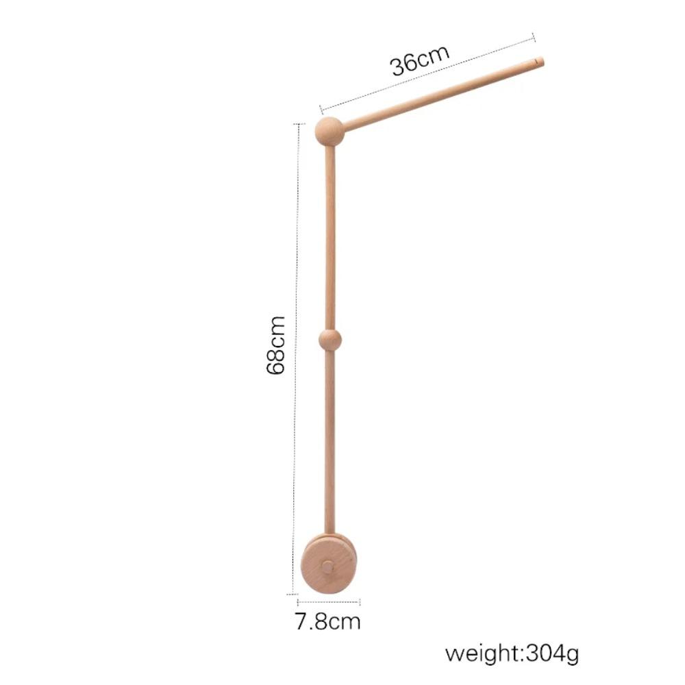 Baby Wooden Bed Bell Cartoon Rabbit Mobile Hanging Rattles Toy Hanger Crib Mobile Bed Bell Wood Toy Holder Arm Bracket Kid Gifts