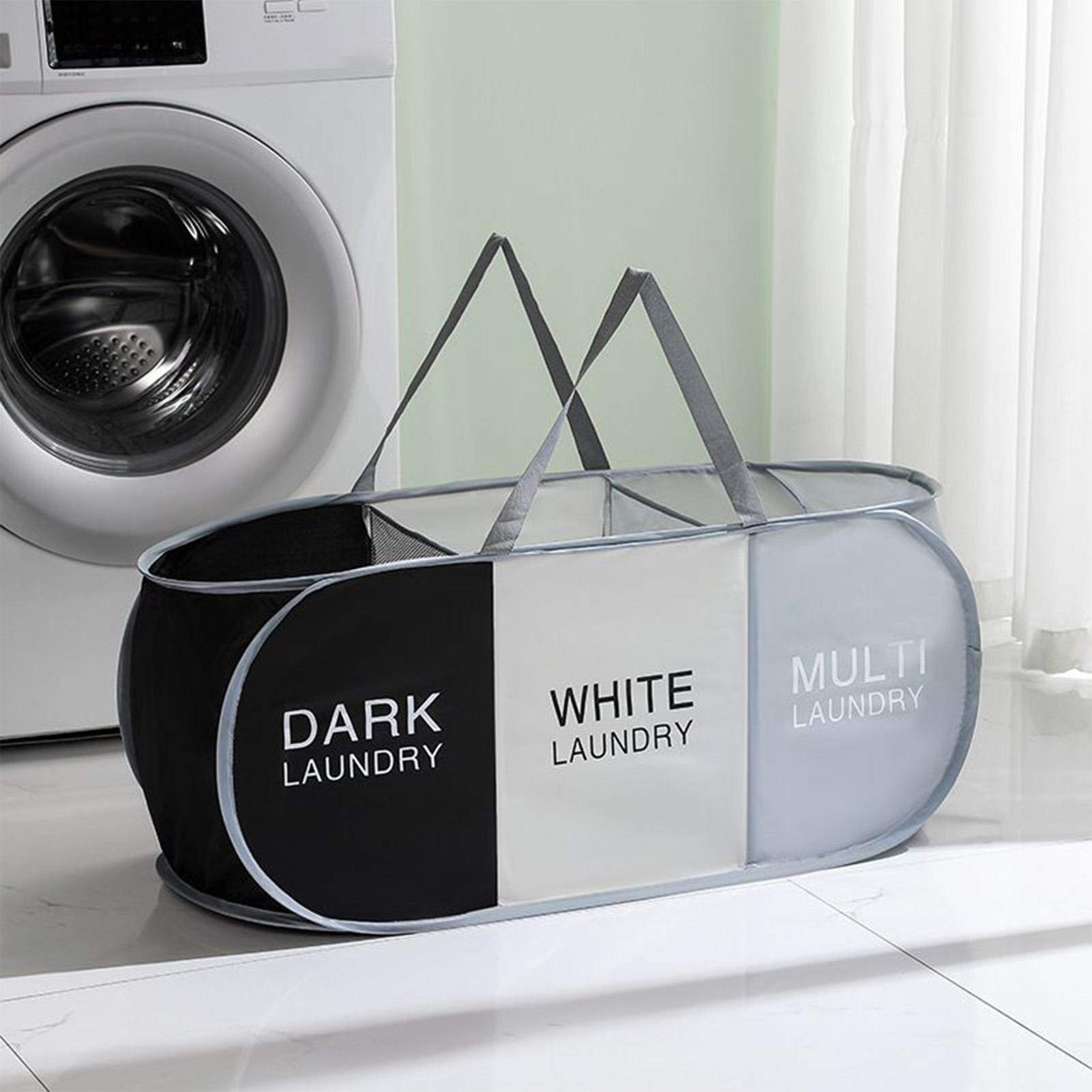 Складная корзина для белья с 3 отделениями корзины для белья с удобными ручками контейнер для хранения тканевый органайзер для общежития колледжа China Mainland 3450₽