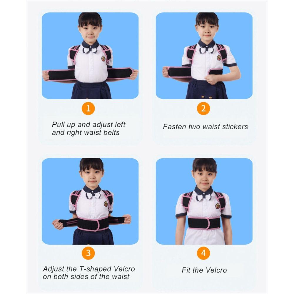 1 szt. Regulowany Korektor Postawy dla Dzieci Pas Podtrzymujący Plecy Dziecięcy Chłopięcy Dziewczęcy Gorset Ortopedyczny Kręgosłup Plecy Lędźwiowy Ramię Ortezy