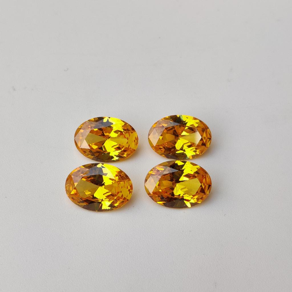 Yellow Sapphire Shade Natural Oval Cut 14x10 Mm Size Zircon, Healing Yellow Color Zircon Lot, Loose Zirconia Lot for Making Jewelry.