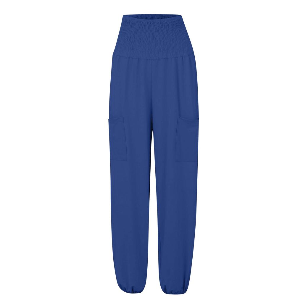 Damen Casual Hose, Farbe Hohe Taille Falten Leggings Casual Hose