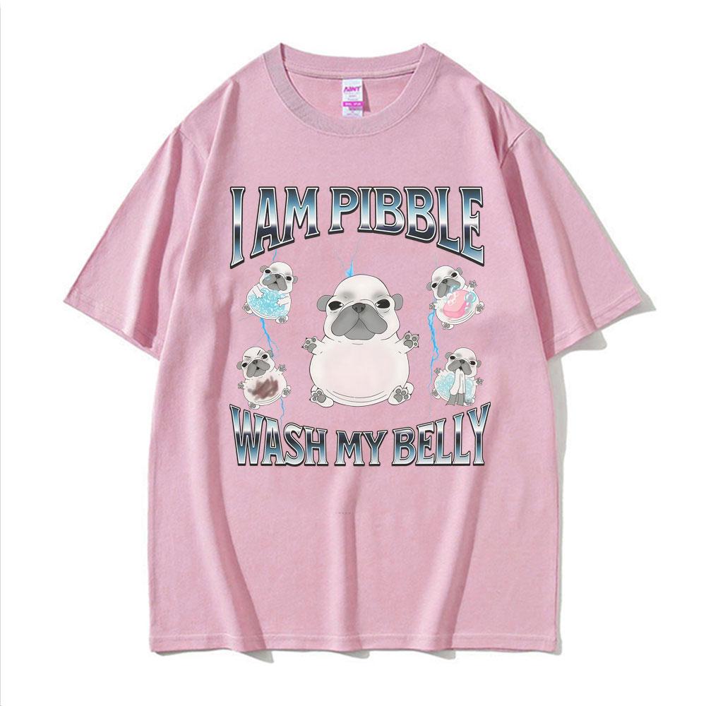 Funny Pibble Dog Meme T Shirt Silly Cute French Bulldog Graphic Tshirts Men Women Fashion Summer Oversized Short Sleeve Tshirt