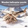 Wooden 3D Solar-Powered Helicopter Puzzle - Educational DIY Toy for Students and Kids