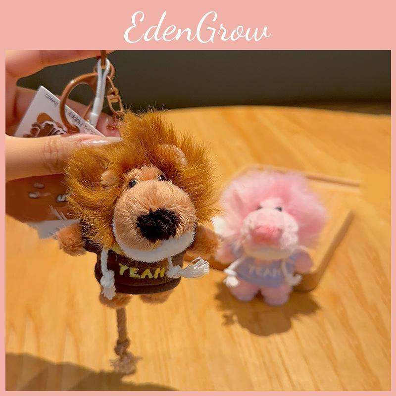 Letter Cute Embroidered Hoodie Nien Lion Plush Toy Pendant Keychain Gift For