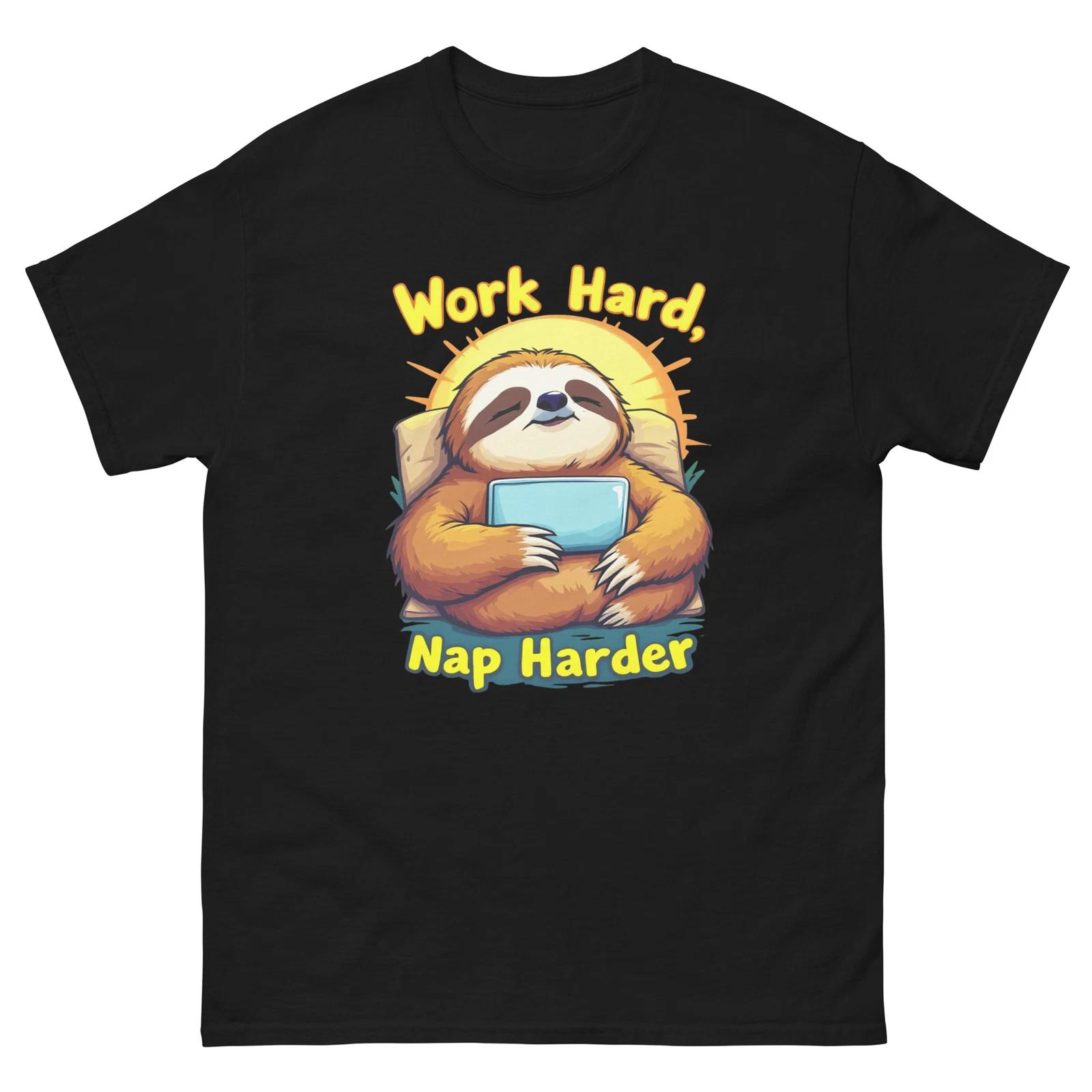 Work Hard Nap Harder Funny Work From Home T-Shirt 2XL