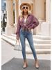 Single Breasted Pocket Waffle Fashion Shirt 2023 Women's Autumn and Winter New European and American Casual Loose Tops