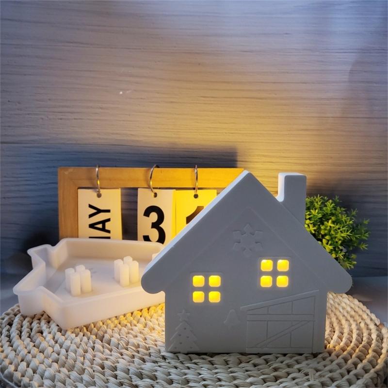 Christmas House Resin Silicone Molds Silicones Concrete Cement Moulds Christmas House Silicone Molds for Epoxy Resin