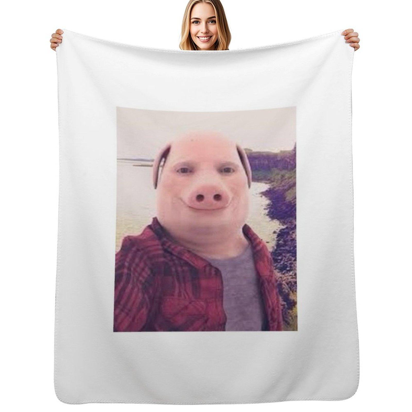 John Pork Throw Blanket Wrinkle Resistant Lightweight Blanket Size: 75*100cm, Weight: 230 GSM