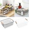Rectangle Iron Wired Basket Metal Vegetable Fruit Snack Holder  For Bathroom Kitchen