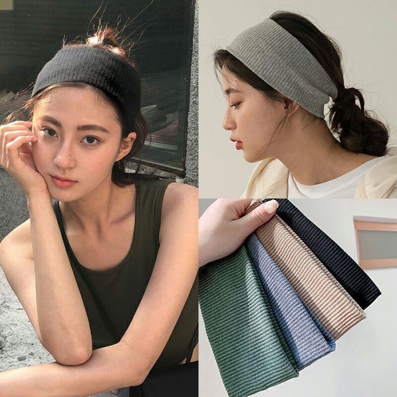 Wide Solid Color Hairbands Soft Non-Slip Elastic Headband Women Girls Makeup Running Sports Yoga Vintag Hair Accessories