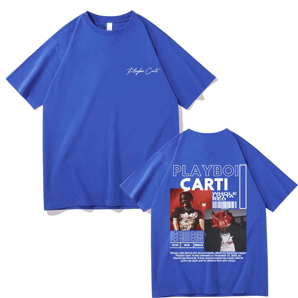 Rapper Playboi Carti Whole Lotta Red 2020 Album Graphic Tshirt Men Hip Hop Vintage T-shirt Short Sleeve Street Oversized T Shirt