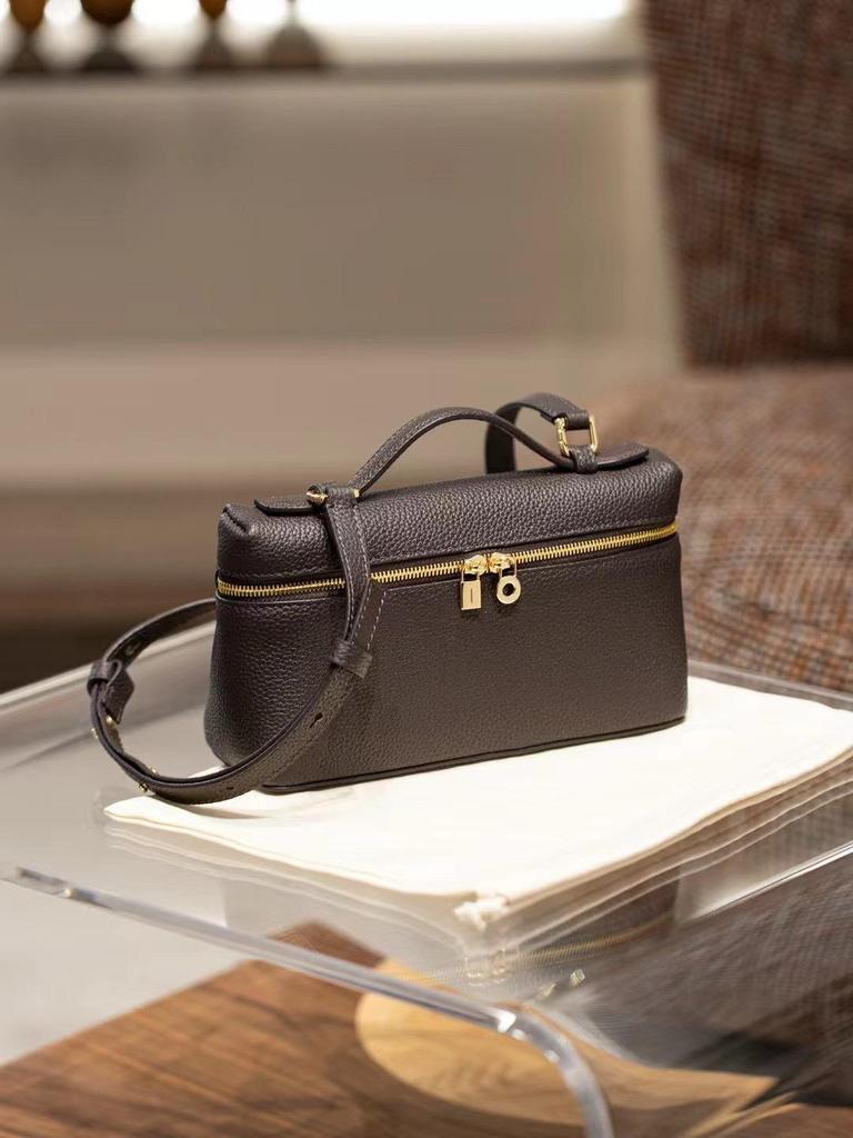 2025 Women's Genuine Leather Crossbody & Clutch Bag - LP19 Top Layer Cowhide Lunch Box Design