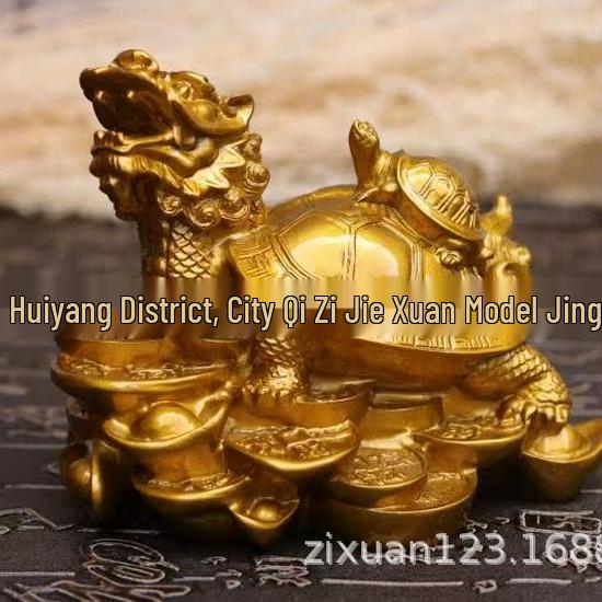 Golden Dragon Turtle Figurine - Parent & Child Turtles with Bagua & Toad for Office Décor.