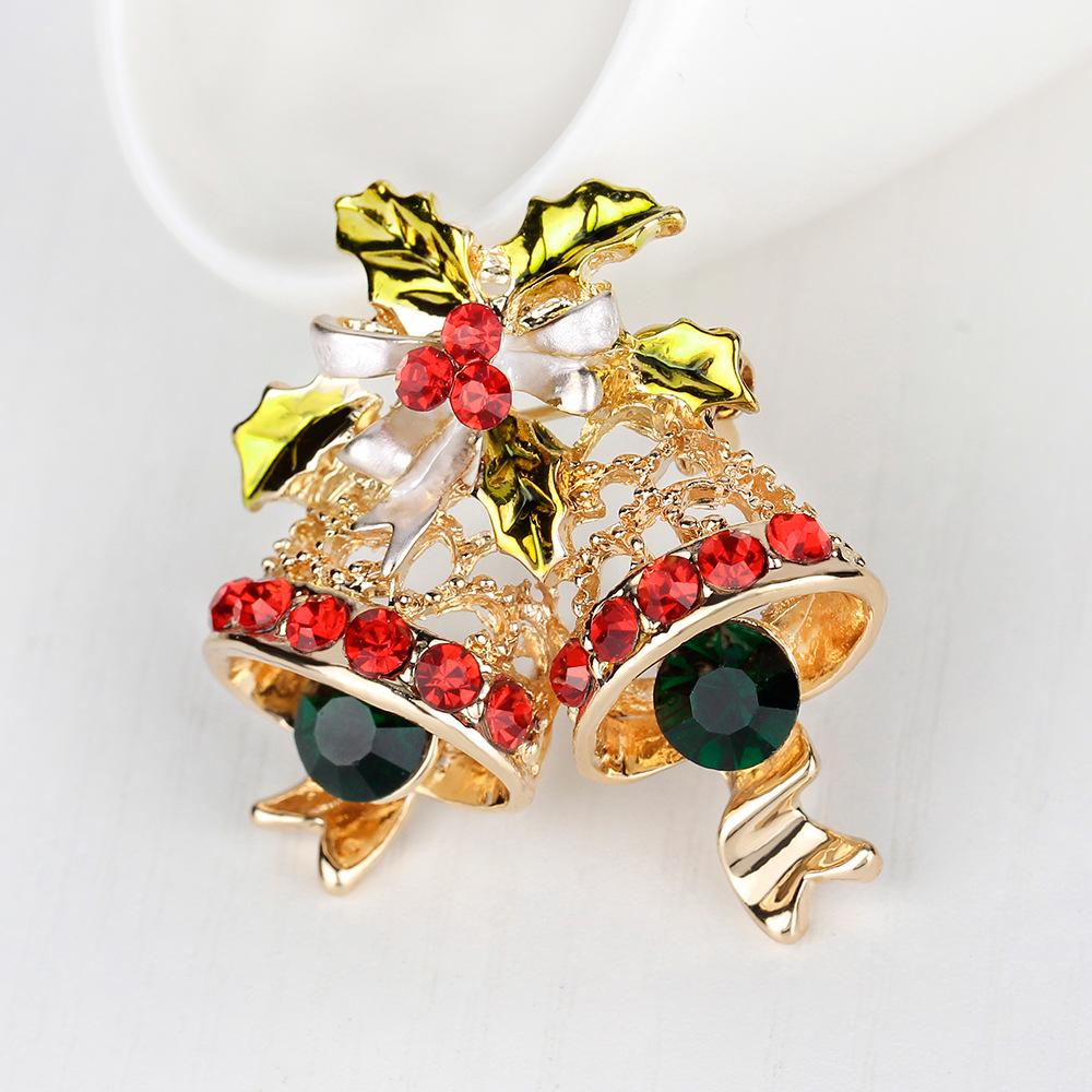 Luxury Exquisite Christmas Brooches Full Rhinestone Xmas Tree Santa Snowman Elk Penguin Brooch Pins Party Corsage Jewelry Gifts
