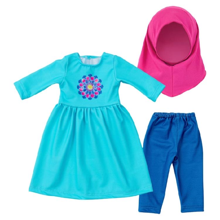 

Muslims Hijab Pajama For 18 Inch Girl Dolls Dress Pajama Christmas Clothes Fashionable Dress Outfit 1