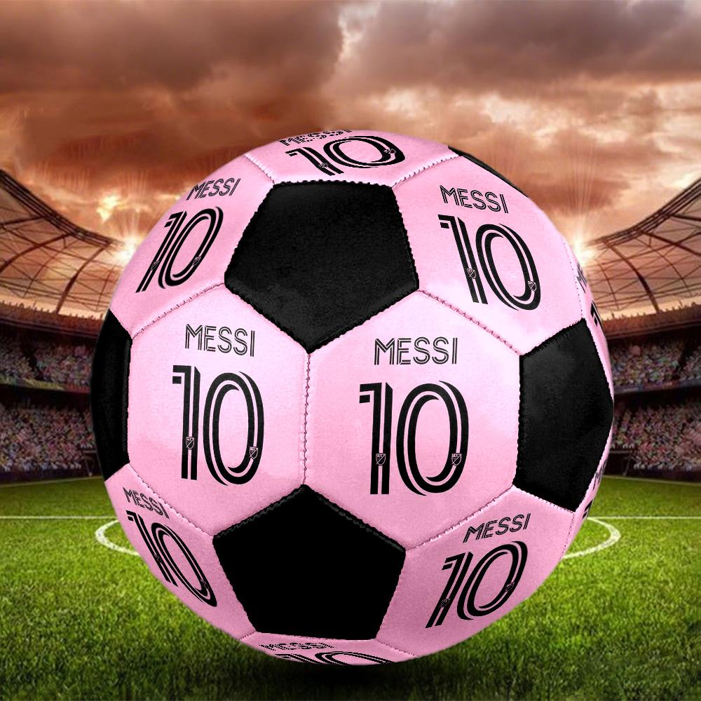 Messi 10 Soccer Ball Colorful All Ages Machine Stitched PVC Competition Ready Durable High-Bounce.SIZE5