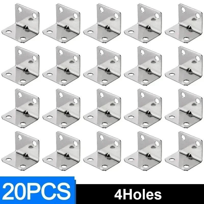 50/10PCS Stainless Steel Corner Brackets 90 Degree Right Angle Connectors for Furniture Table Bookshelf Cabinet Corner Code