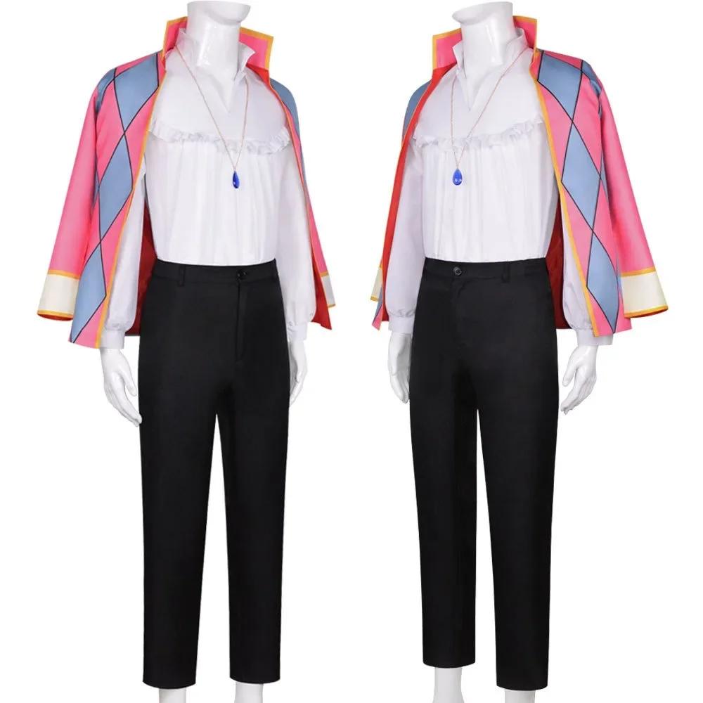 Howl Cosplay Costume Anime Cosplay Veste Collier Manteau Ensemble Complet Costume Halloween Costumes Pour