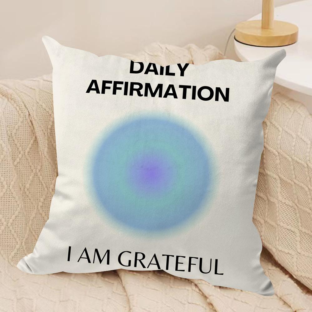 Daily Affirmations Cushion Cover Soft Plush Throw Pillow Cover  DoubleSided Printed Cushion Case  Cozy Sofa  Home Decor