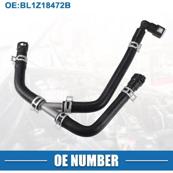 Engine Heater Hose Assembly No.BL1Z18472B HVAC Heater Outlet Pipe for Ford Expedition 2011-2014 Rubber Black