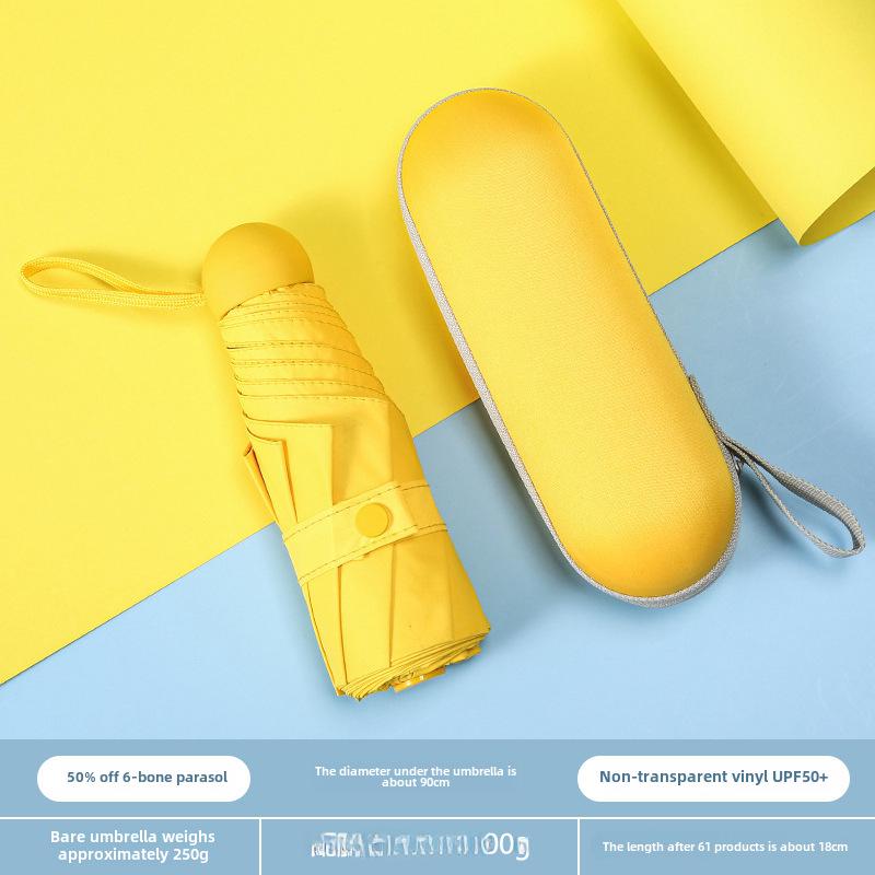 Compact Dual-Use Capsule Umbrella: Portable, Foldable, Lightweight, Sun & Rain Protection