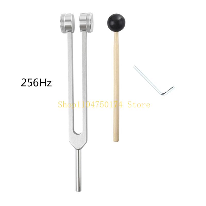 Verbesserte Stimmgabel 256Hz Aluminiumlegierung Medizinische Stimmgabel zur Heilung mit Holzhammer & Ein Reparaturwerkzeug Leichtgewicht Top-Angebot