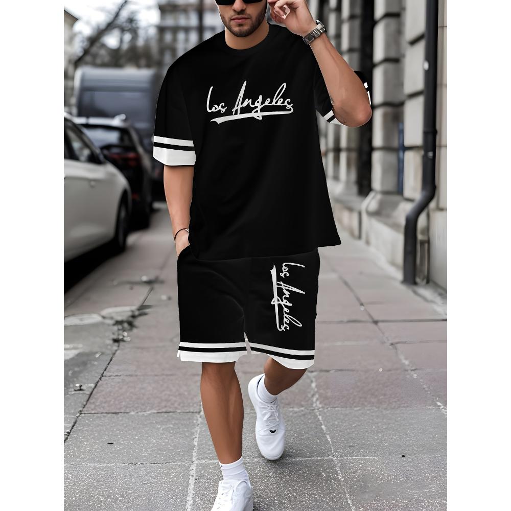 Men's Short-sleeved Shorts Set Casual Fashion Simple Sports Suit Breathable Unisex Sports Clothing