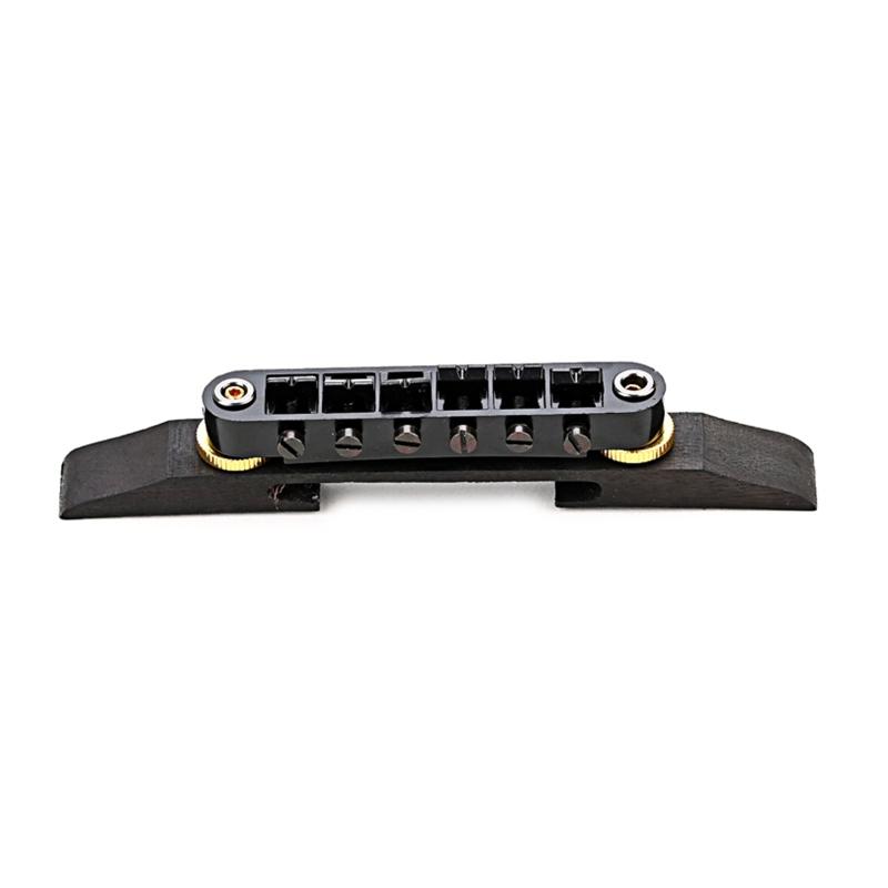 Chrome Plated Jazz Guitar Bridge Tailpiece with Gold Roller Saddle Bridge Roller Saddles Jazz Electric Guitar Parts 1
