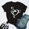 New Unisex T Shirt Music Note Printed Tshirt Female Summer Casual Short Sleeve Oneck Tshirt Tops Tops for Unisex Tops