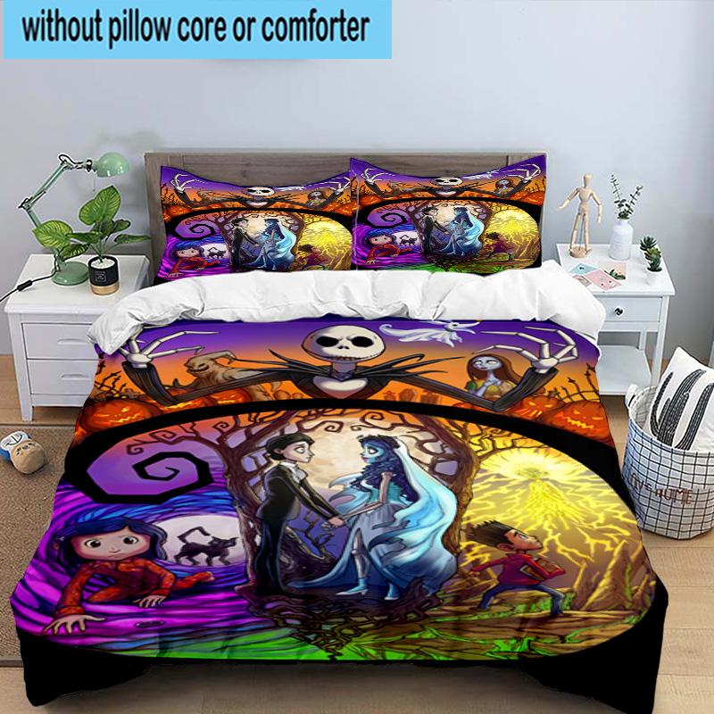 3PCS Moonlit Mystery Cora-line 3pcs Bedding,Including 3PCS Duvet Cover And 2pcs Pillowcases Perfect for Christmas,Ideal for Bedroom, Dormitory