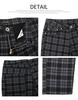 One Colors Men's Checked and Striped Skinny Pants, Stretch Slim Fit, Size Small, Charcoal Check