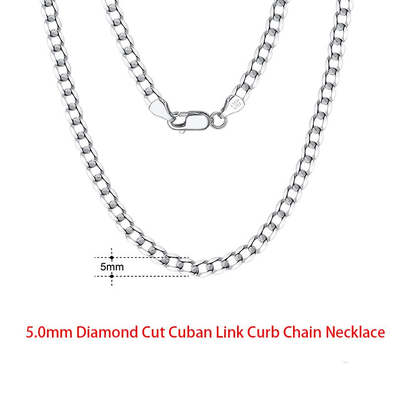 Rinntin Zinc Alloy Sterling Zinc Alloy Italian 2.6/3.7/5.0mm Flat Mariner Chain Necklace for Women Men Fashion Neck Chain Zircon SC78