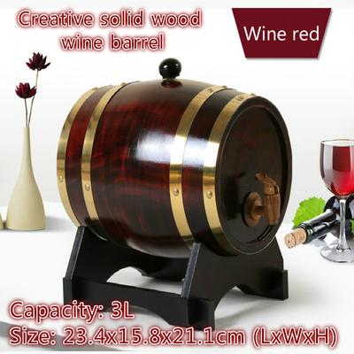 Wood Oak Timber Wine Barrel 23x23cm 3L For Beer Whiskey Rum Port Creative Solid Wood Red Wine Barrel MYY