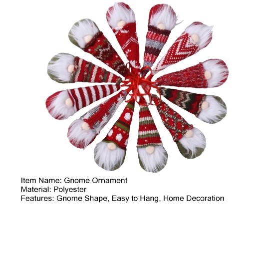 Vánoční skřítek závěsná ozdoba ručně vyrobená pletená čepice bez tváře trpaslík elf plyšová panenka zimní sváteční párty vánoční stromek závěsná dekorace