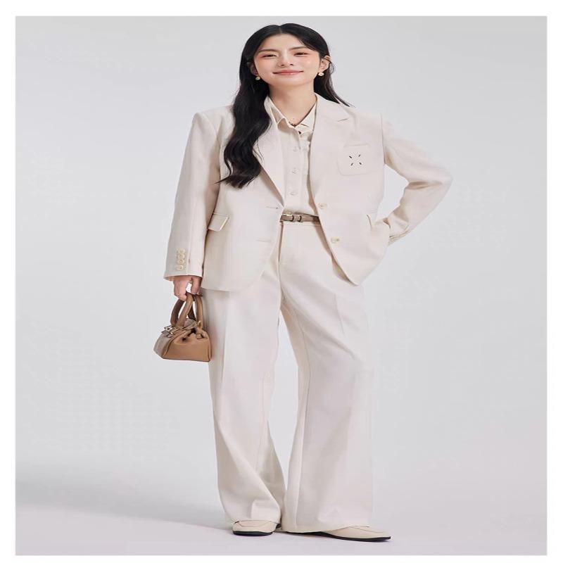 Women Suit Set Classic  Two Piece Blazer and Pants Formal Office Wear Spring Autumn Simple Elegant Outfit