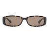 Gucci Temple Pattern Polyurethane Rectangular Sunglasses Men's Tortoiseshell