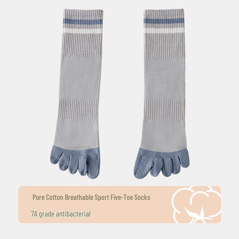

Мужские носки до середины икры из антибактериального хлопка с раздельным пальцем - Влагоотводящие, Устойчивые к запаху, Полосатые, Эластичные, Бесшовный дизайн для весны/лета