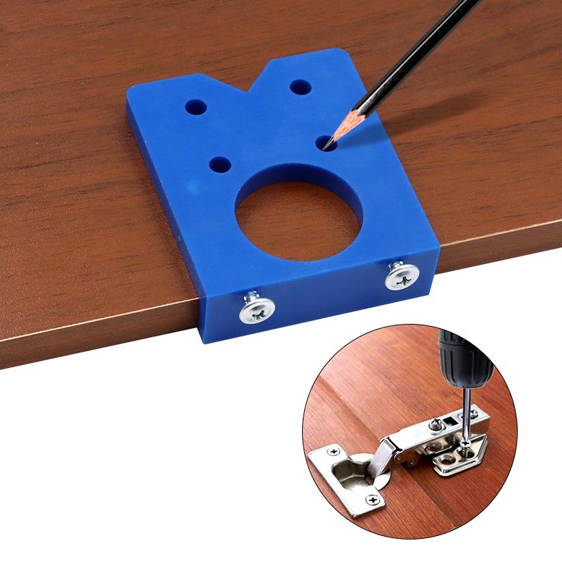 35mm Hinge Hole Drilling Guide Locator Hinge Drilling Jig Drill Bits Woodworking Door Hole Opener Cabinet Accessories Tools