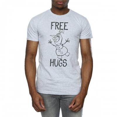 Camiseta masculina de abraços grátis Olaf Heather
