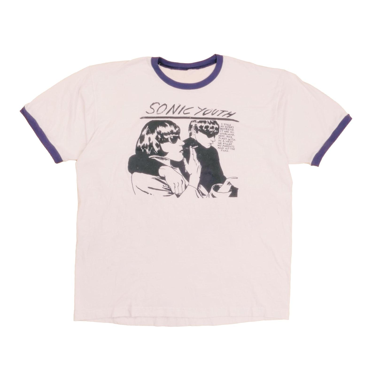 Sonic Youth Ringer Tee Raymond Pettibon Band Tee Breeders Band Alternative Punk American Rock Roll Grunge Sub Pop Tour Faded Shirt XL 4XL