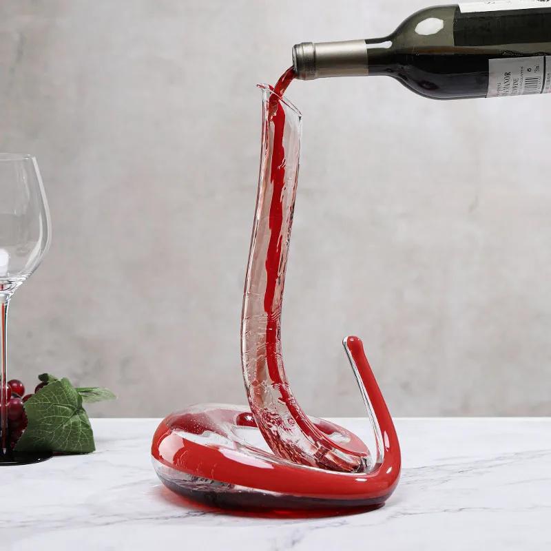Caraffa in Vetro Soffiato Artificialmente a Forma di Serpente Separatore di Vino Articoli da Bar Caraffa Senior Dispenser Domestico per Vino 1000ml