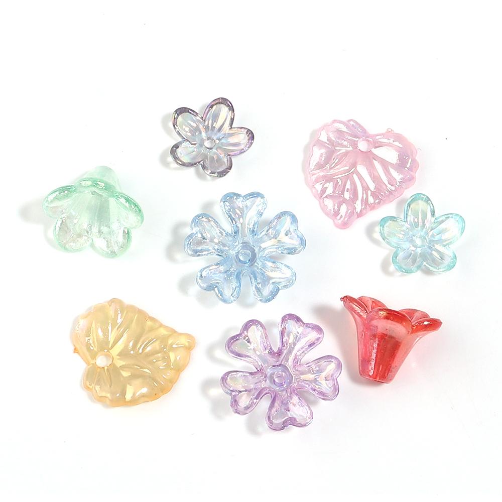 100pcs/lot Candy Color  Acrylic Beads Colorful Multi-shaped Loose Spacer Beads for Necklace Bracelet Jewerly Making Accessories