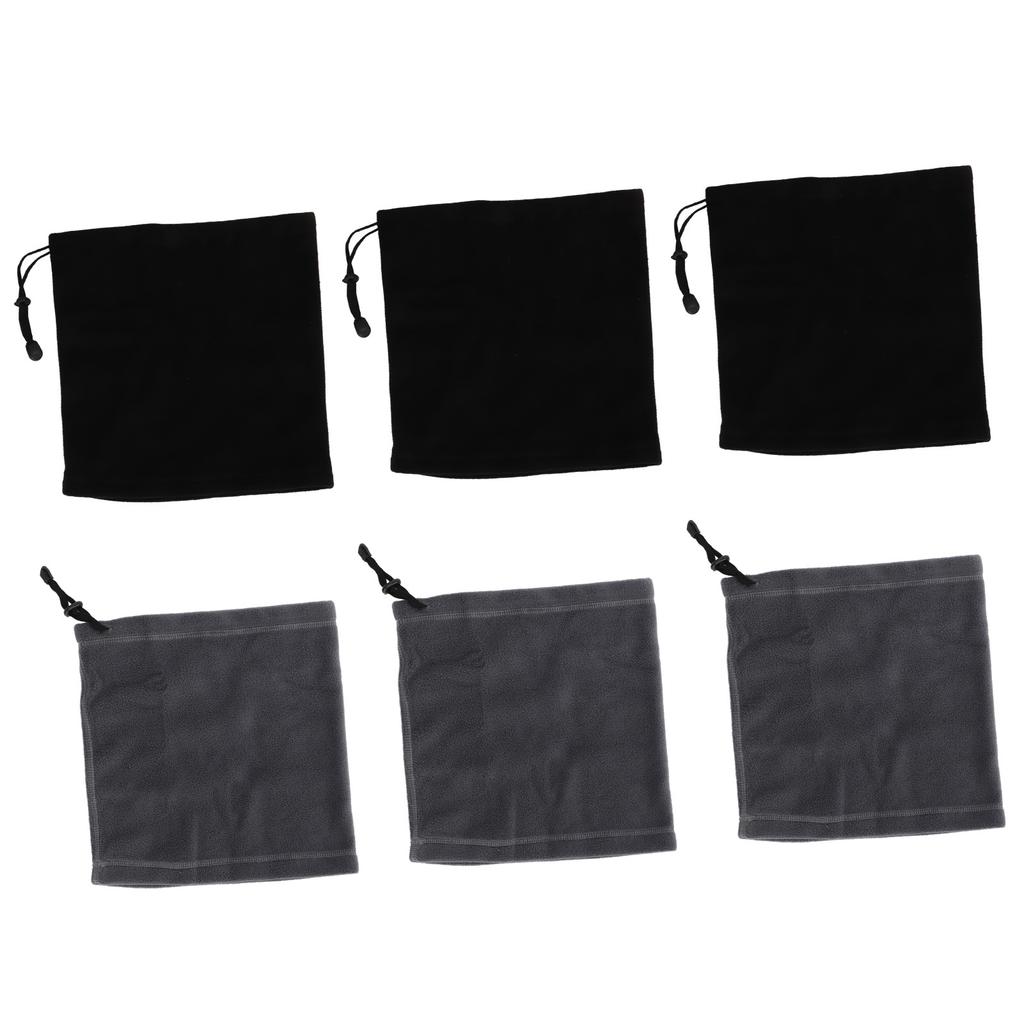 6 Pieces Winter Ski Neck Gaiter Drawstring Neck Warmer Unisex Windproof Thermal Face Scarf for Outdoor Skiing Fishing