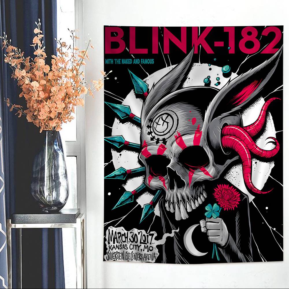 BBlink 182 Rock Band Colorful Tapestry Wall Hanging Bohemian Wall Tapestries Mandala Wall Art Decor