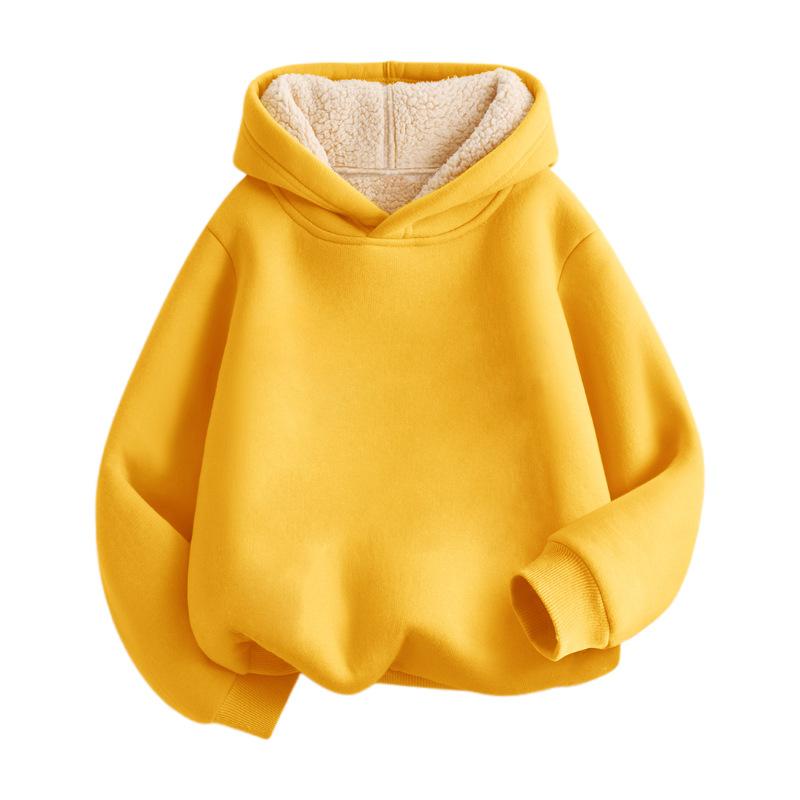 Yoxier Unisex Winter Fleece Hoodies voor Jongens Sweatshirt Casual Dikker Warme Kinderen Rits Jas Tops 8 9 10 12 Jaar Meisjes Kleding Kostuums 160cm geel