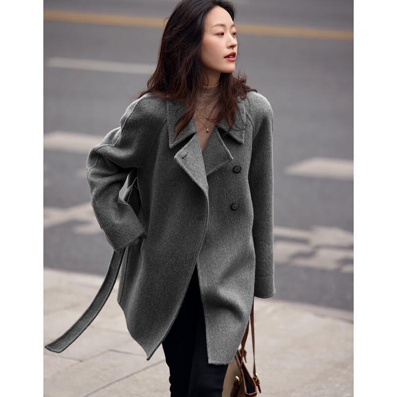 Women's Mid-Length Double-Faced Wool Blend Coat